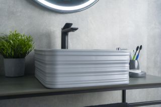 Раковина Gid Gm965 53338 накладная серая матовая 38.5x38.5x13.5